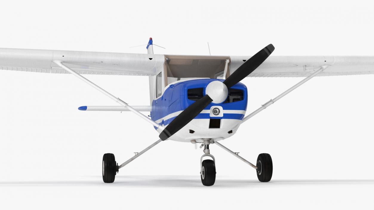 Single Engine Propeller Aircraft Cessna 150 Rigged for Cinema 4D 3D model