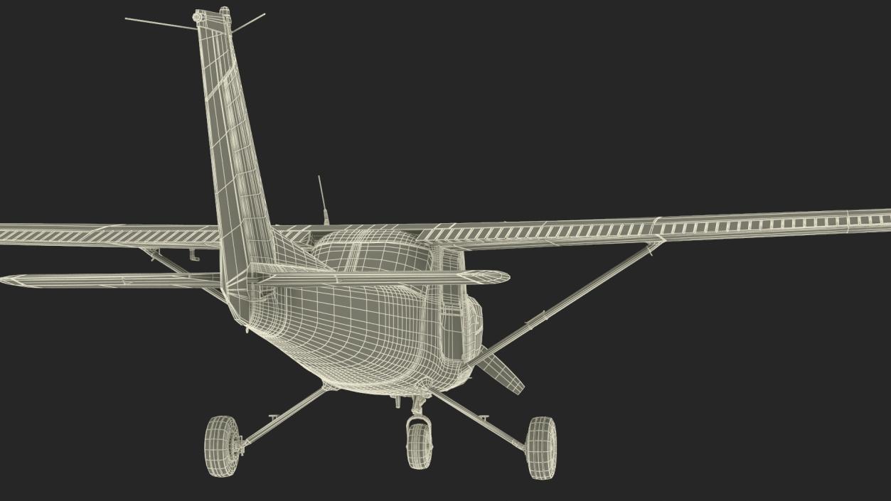 Single Engine Propeller Aircraft Cessna 150 Rigged for Cinema 4D 3D model