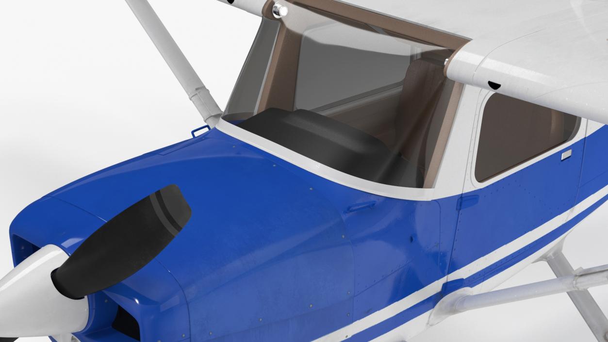 Single Engine Propeller Aircraft Cessna 150 Rigged for Cinema 4D 3D model