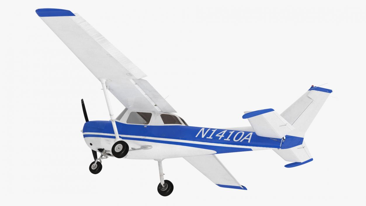 Single Engine Propeller Aircraft Cessna 150 Rigged for Cinema 4D 3D model