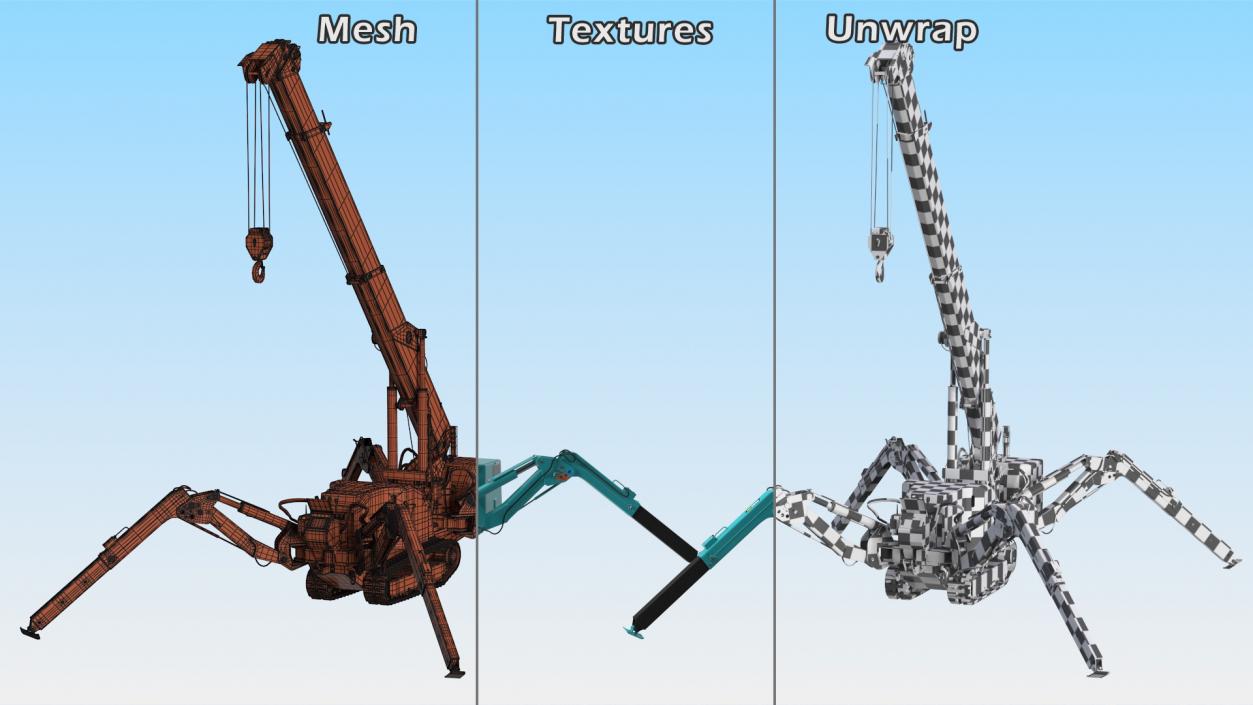 3D model Maeda MC285C 3 Spider Mini Crane Unfolded Position