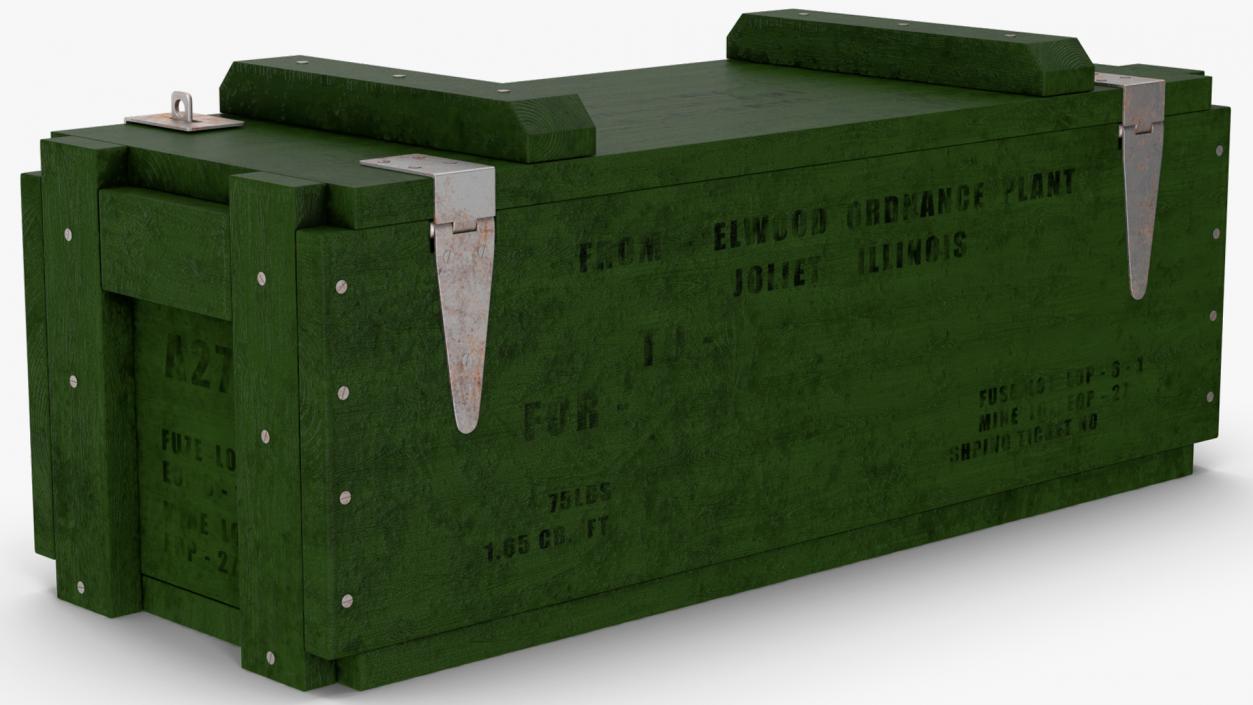 3D Military Anti-Tank Mine Wooden Crate