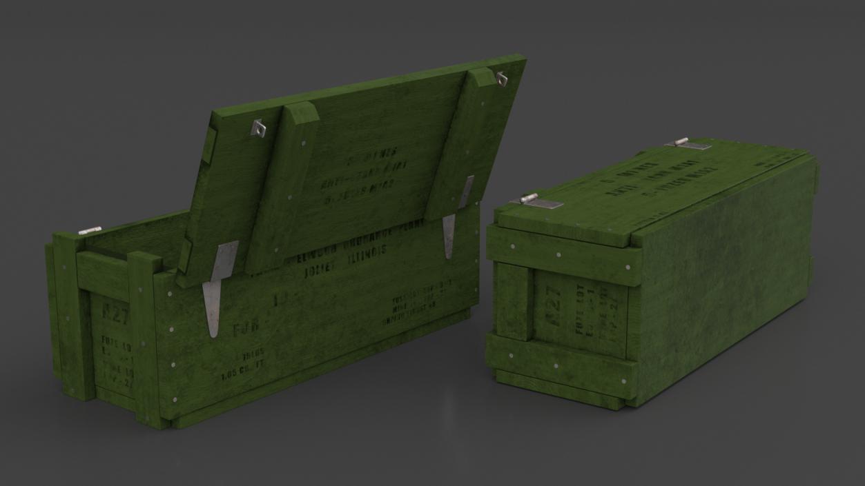 3D Military Anti-Tank Mine Wooden Crate