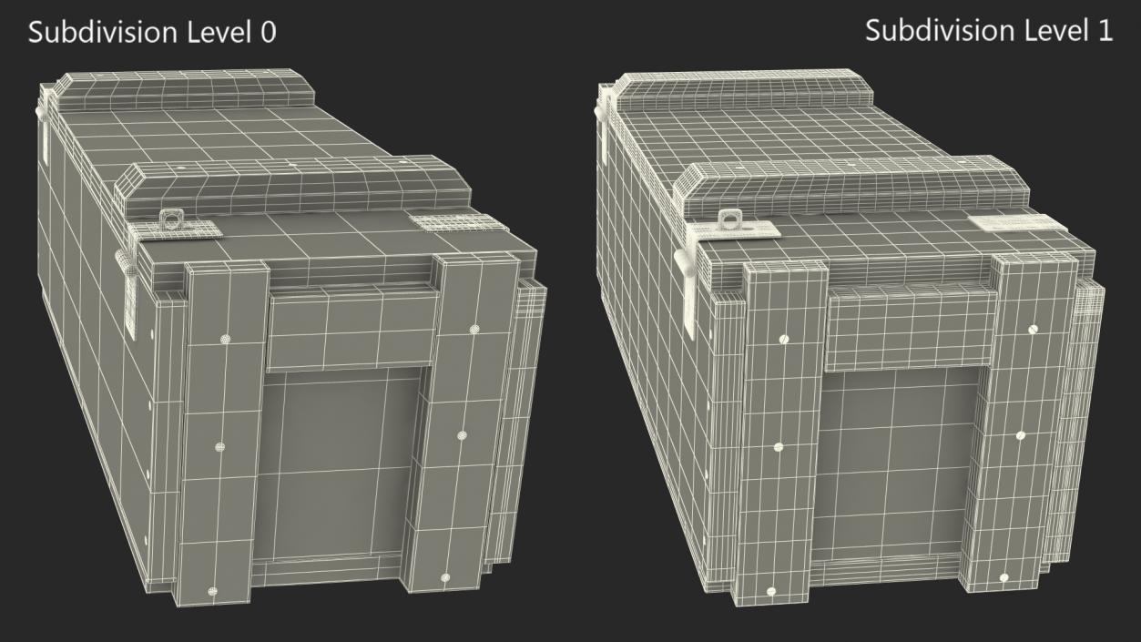 3D Military Anti-Tank Mine Wooden Crate