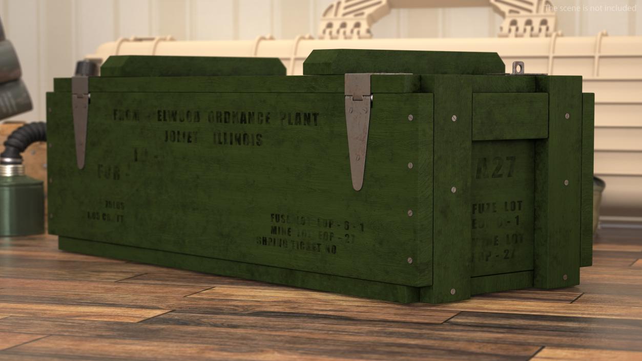 3D Military Anti-Tank Mine Wooden Crate