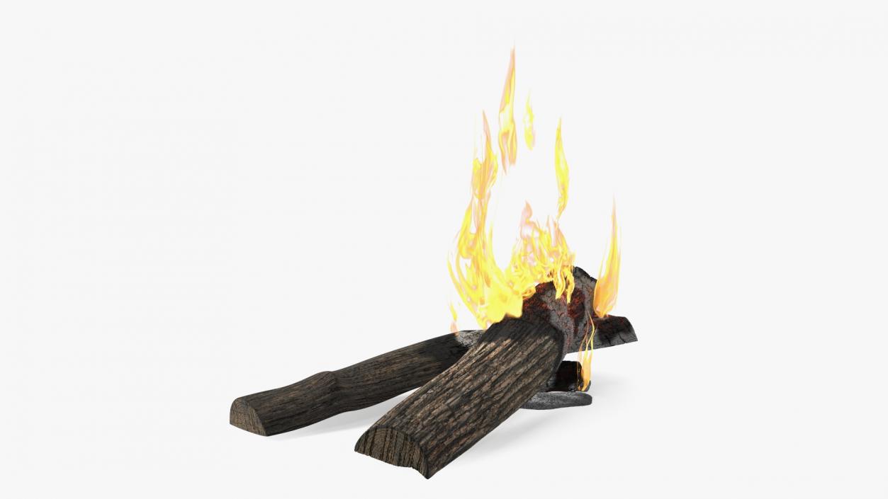 3D model Burning Wooden Logs Collection