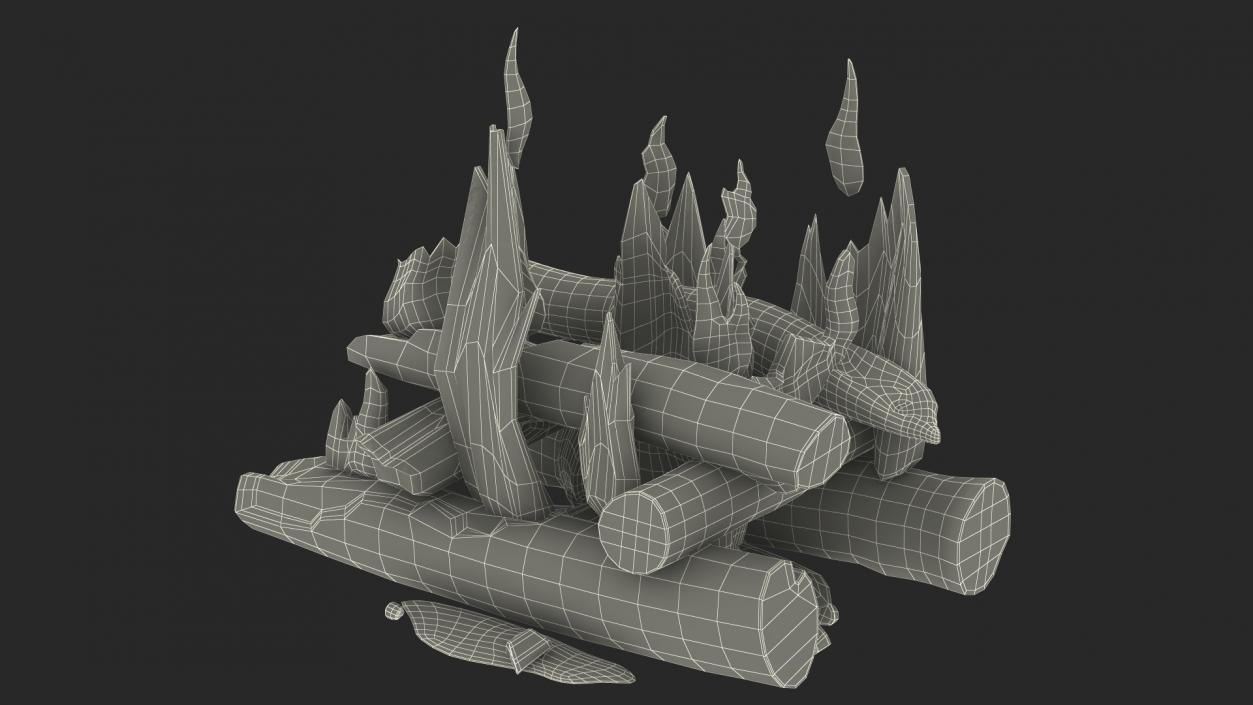 3D model Burning Wooden Logs Collection