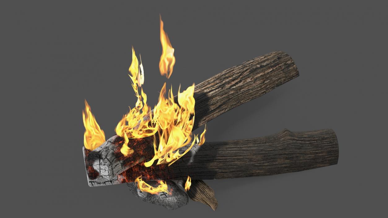 3D model Burning Wooden Logs Collection