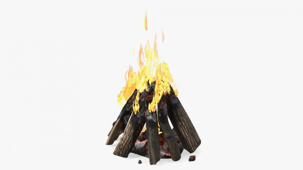 3D model Burning Wooden Logs Collection