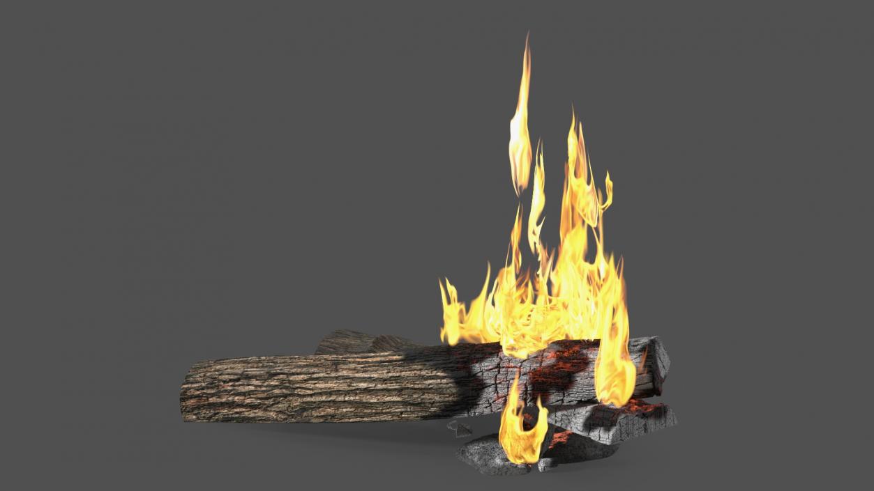 3D model Burning Wooden Logs Collection