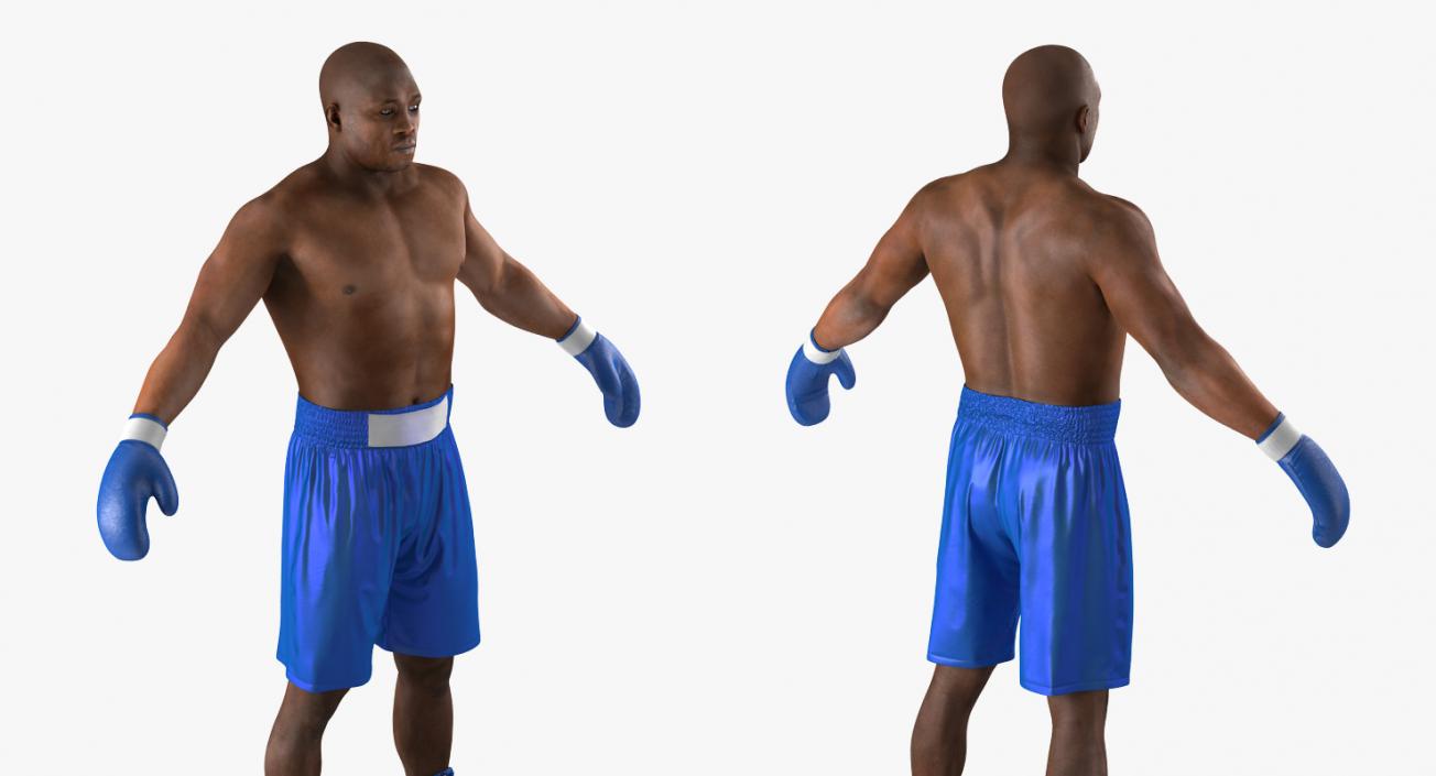 3D African American Boxer 2 Rigged