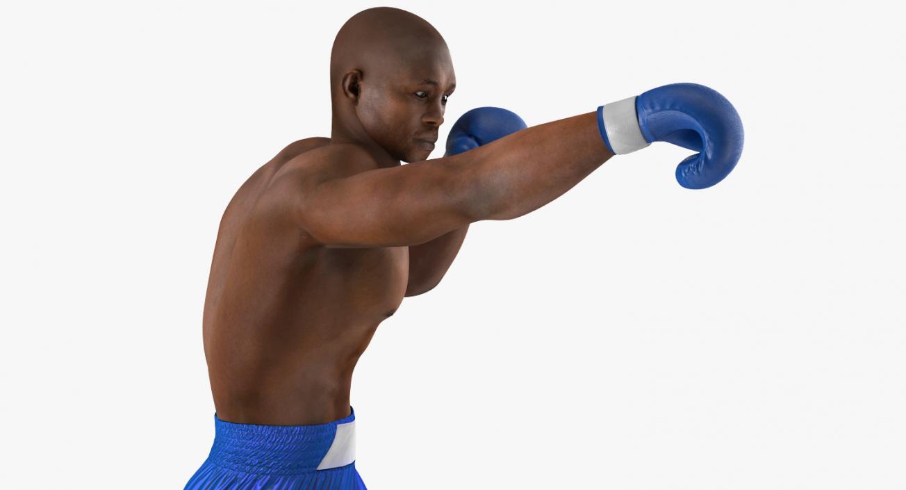 3D African American Boxer 2 Rigged