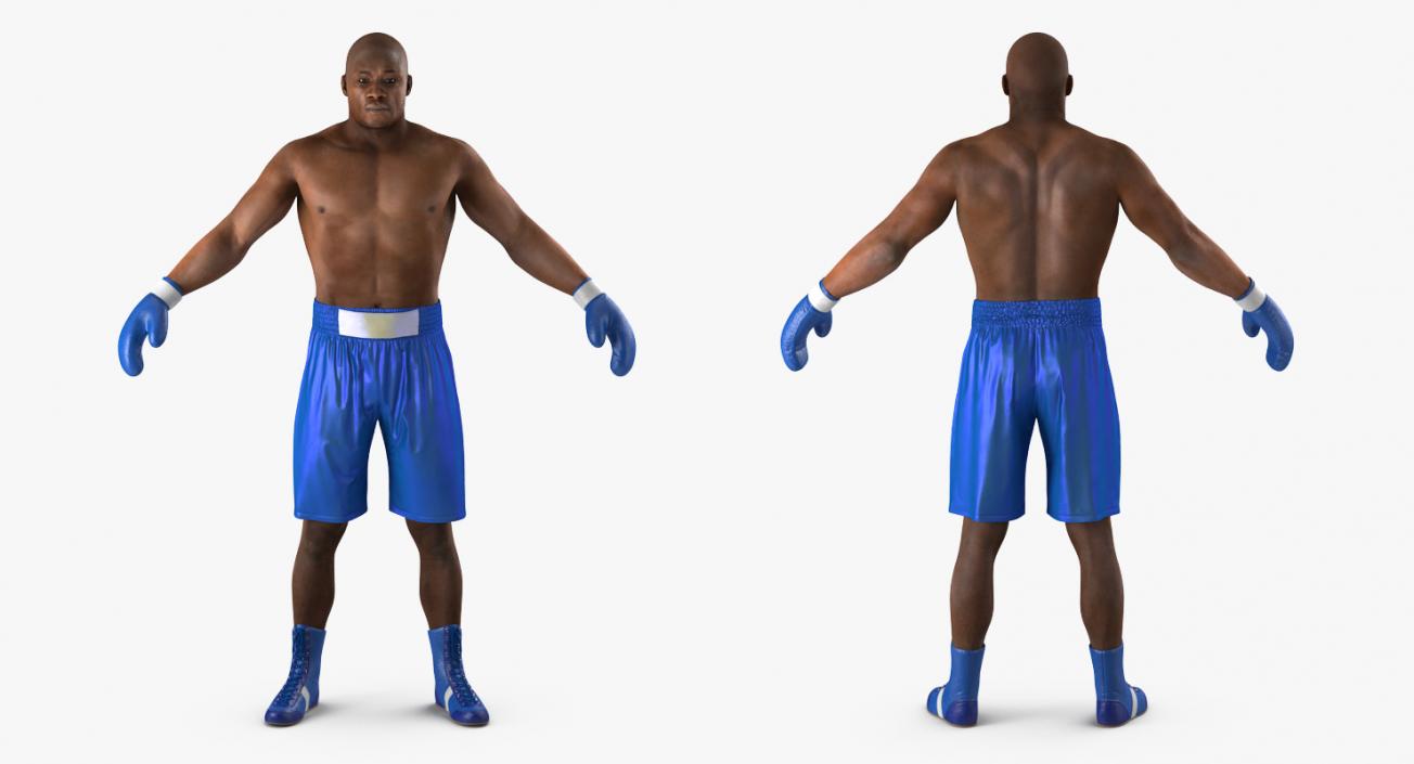 3D African American Boxer 2 Rigged