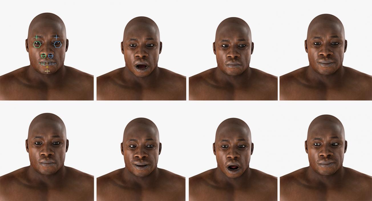 3D African American Boxer 2 Rigged