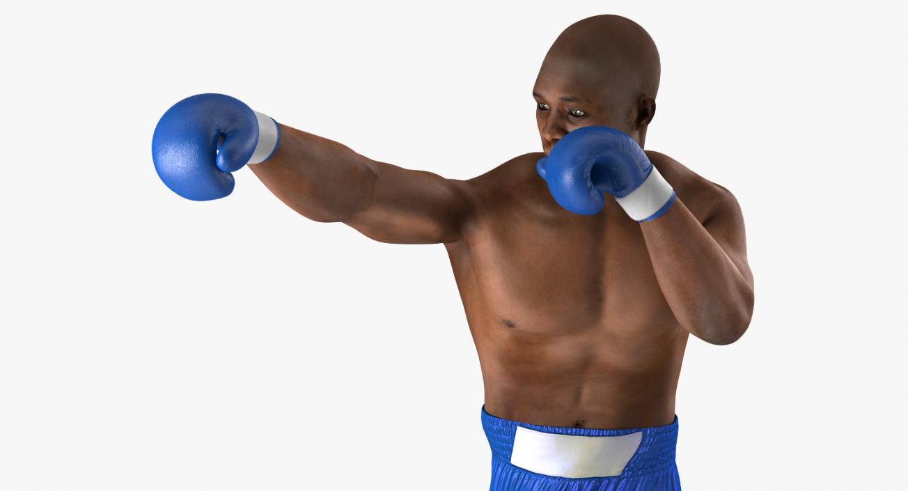 3D African American Boxer 2 Rigged