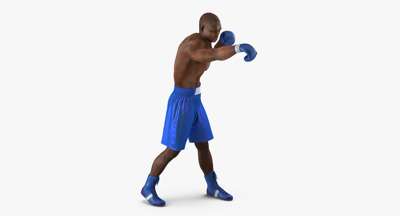 3D African American Boxer 2 Rigged