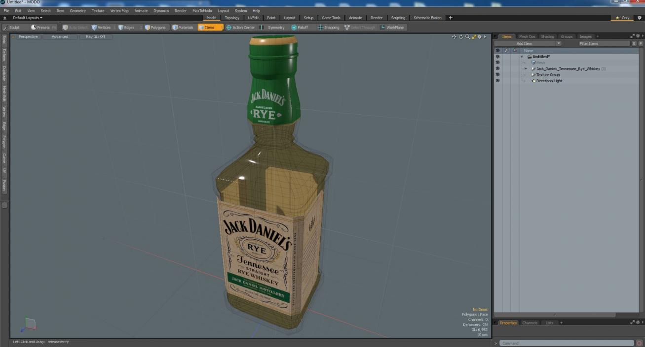 Jack Daniels Tennessee Rye Whiskey 3D model