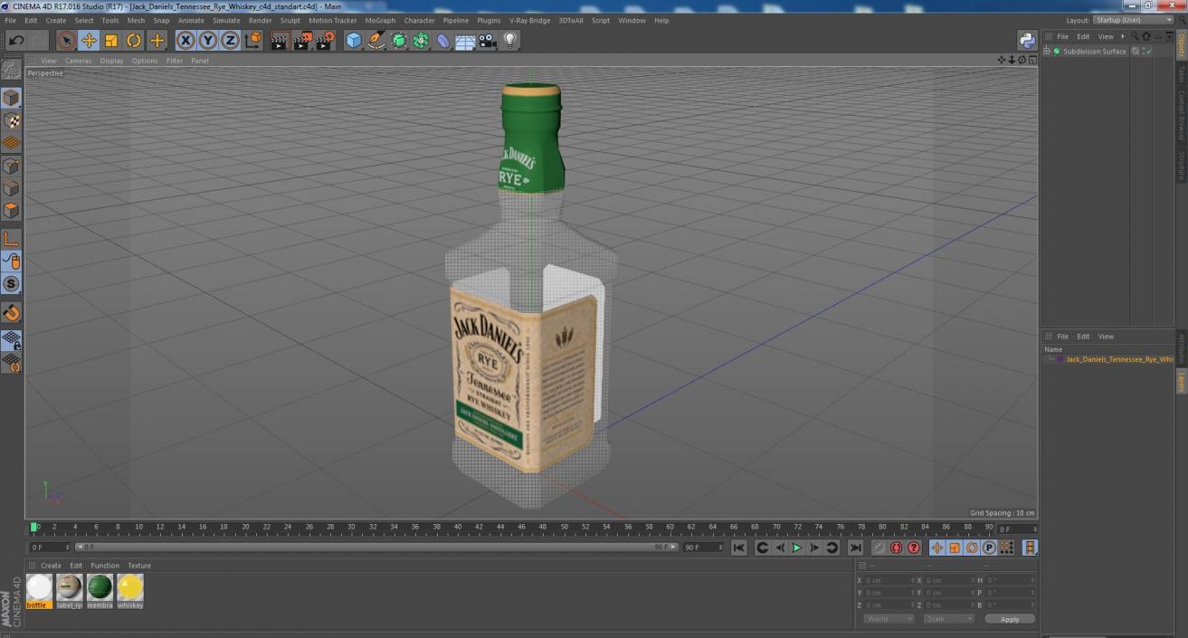 Jack Daniels Tennessee Rye Whiskey 3D model