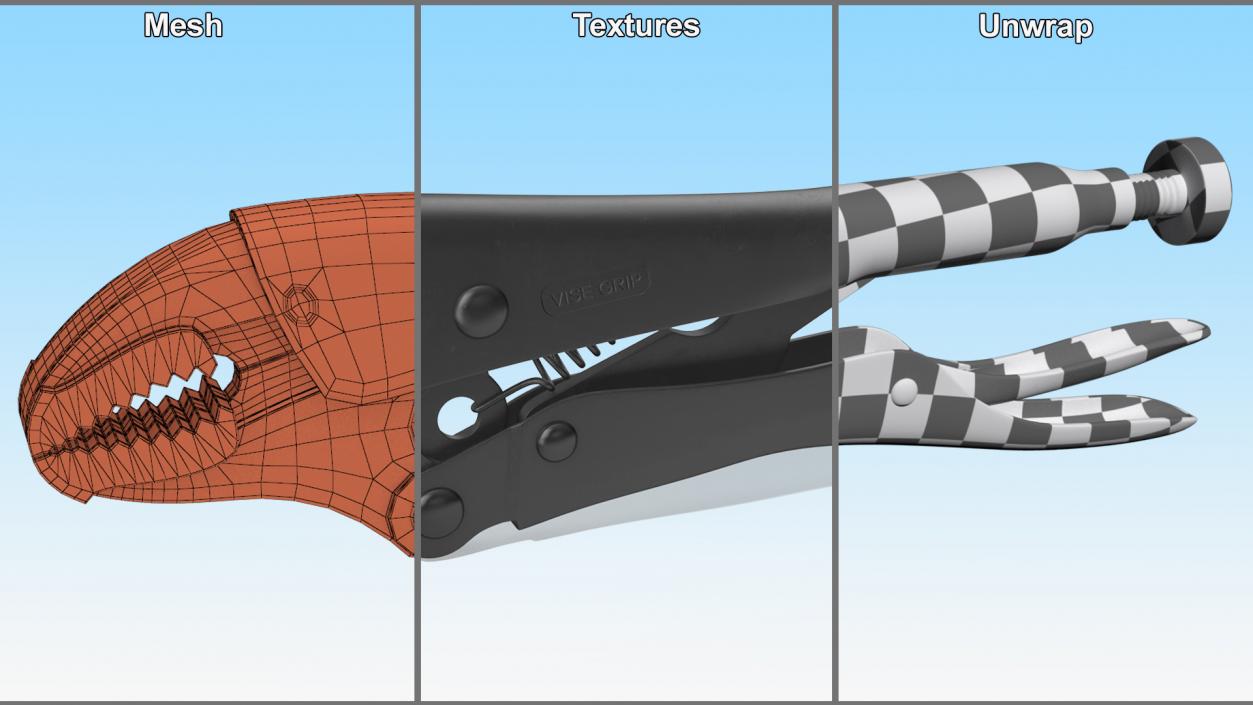 Locking Pliers Adjustable Wrench 3D