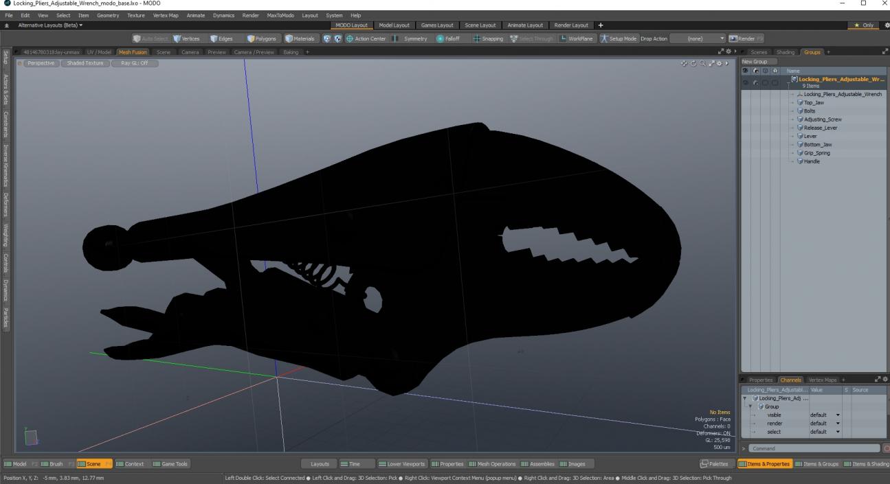 Locking Pliers Adjustable Wrench 3D