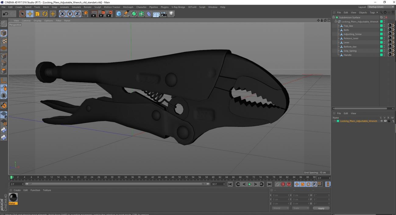 Locking Pliers Adjustable Wrench 3D