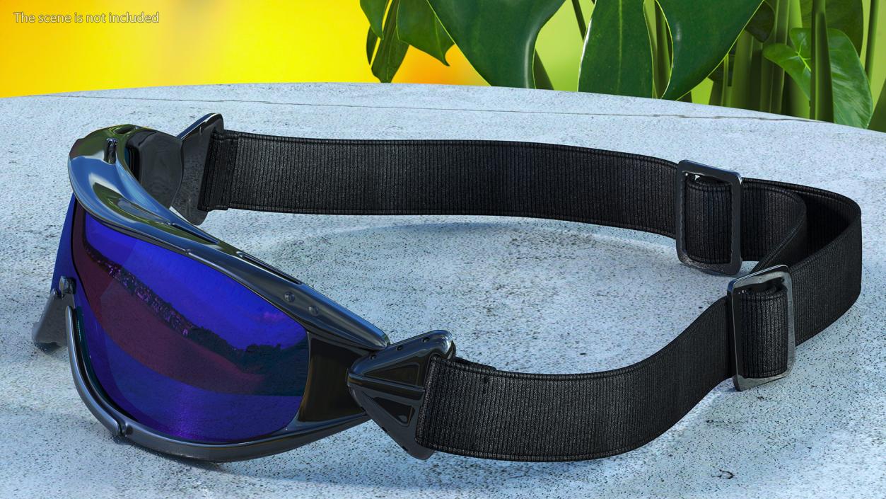 Blue Polarized Ski Sunglasses 3D model