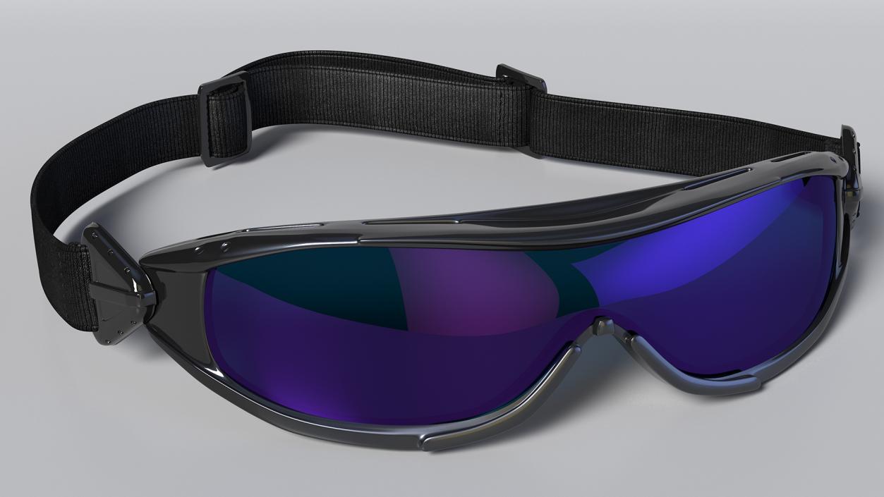 Blue Polarized Ski Sunglasses 3D model