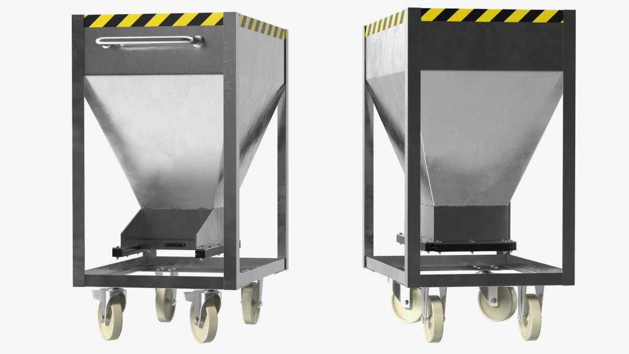 3D Silo Container with Slide Closure on Wheels model