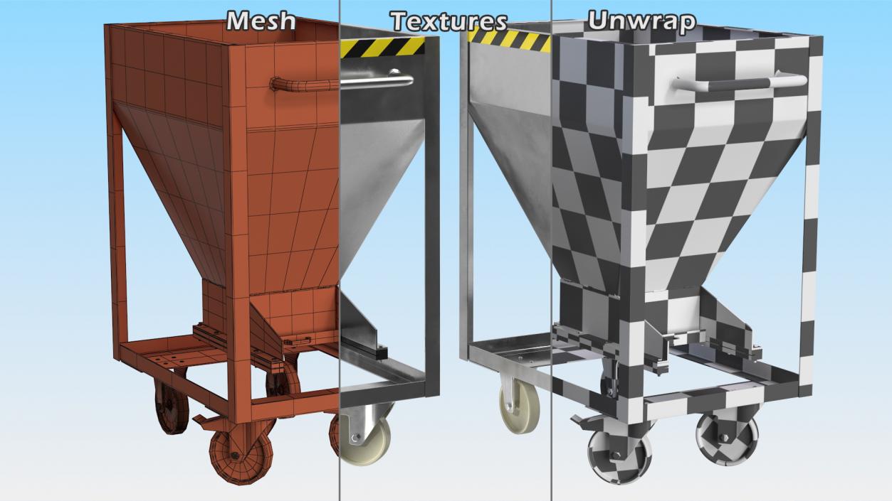 3D Silo Container with Slide Closure on Wheels model