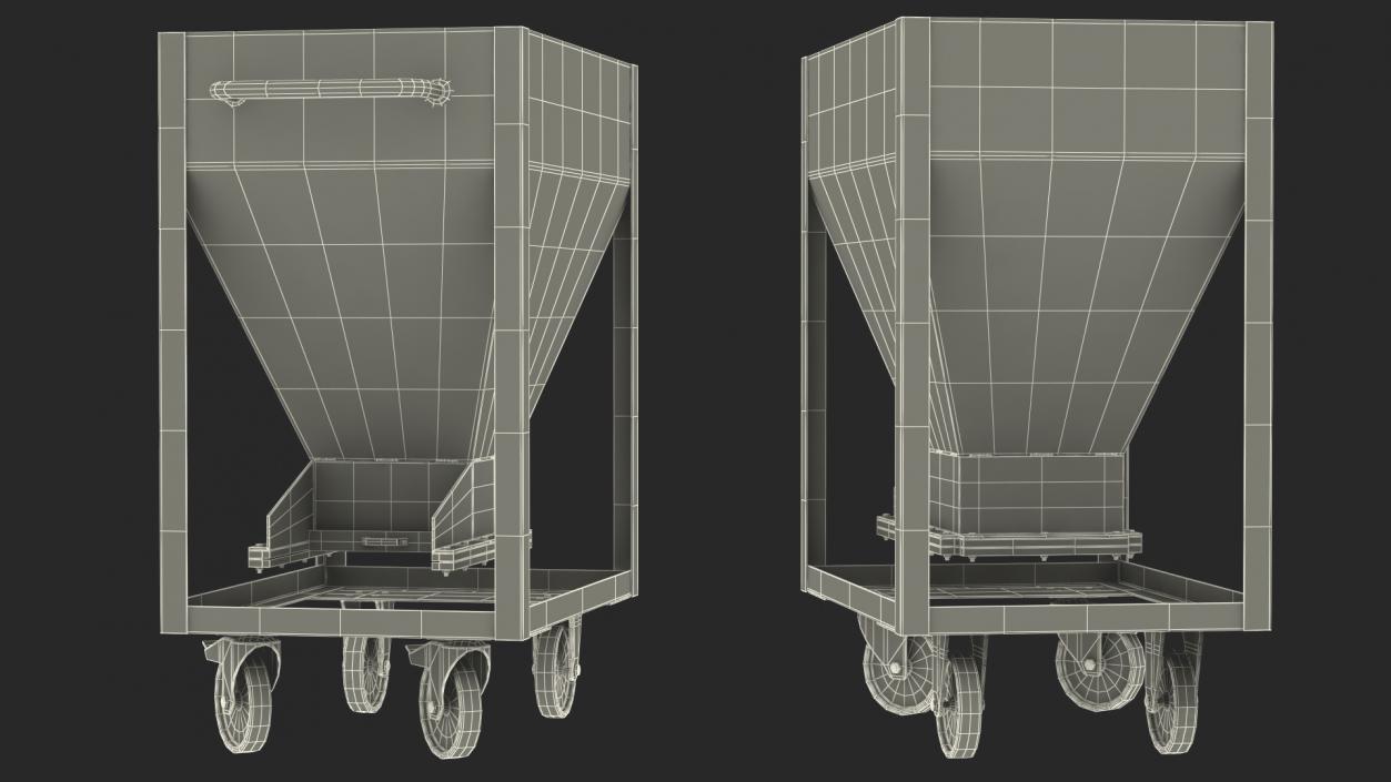 3D Silo Container with Slide Closure on Wheels model