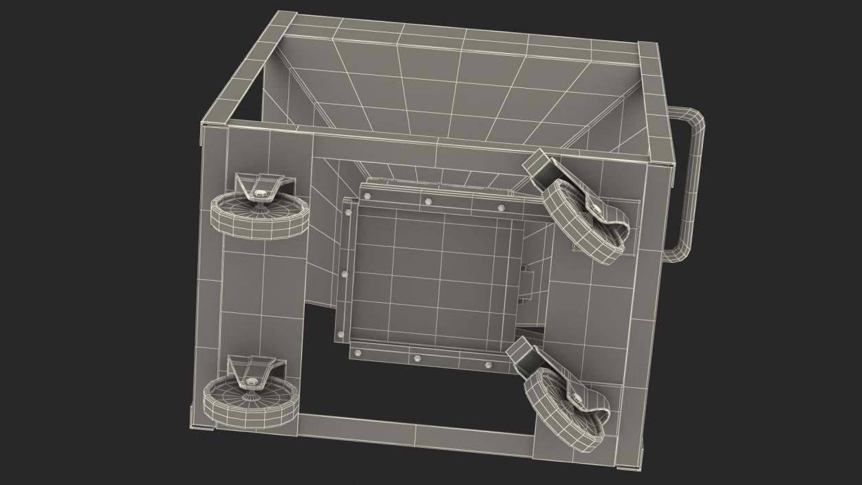 3D Silo Container with Slide Closure on Wheels model