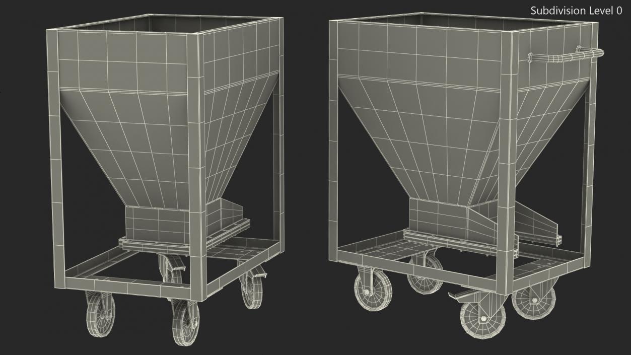 3D Silo Container with Slide Closure on Wheels model