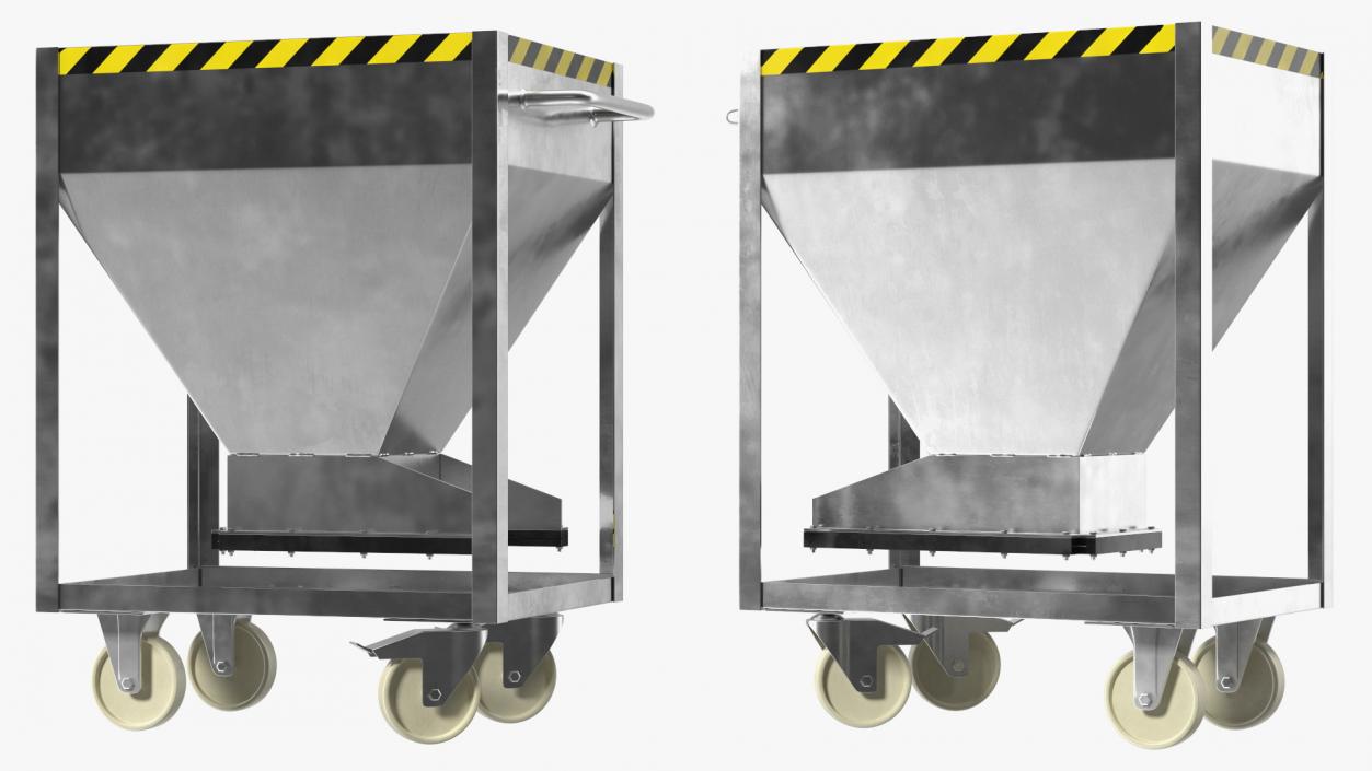 3D Silo Container with Slide Closure on Wheels model