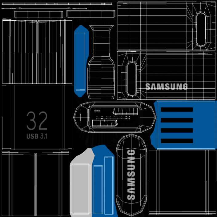 Flash Drive Samsung 32Gb 3D model