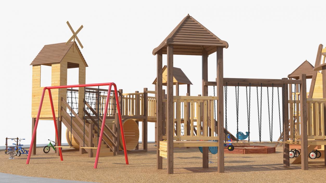 3D Equipped Childrens Wooden Playground