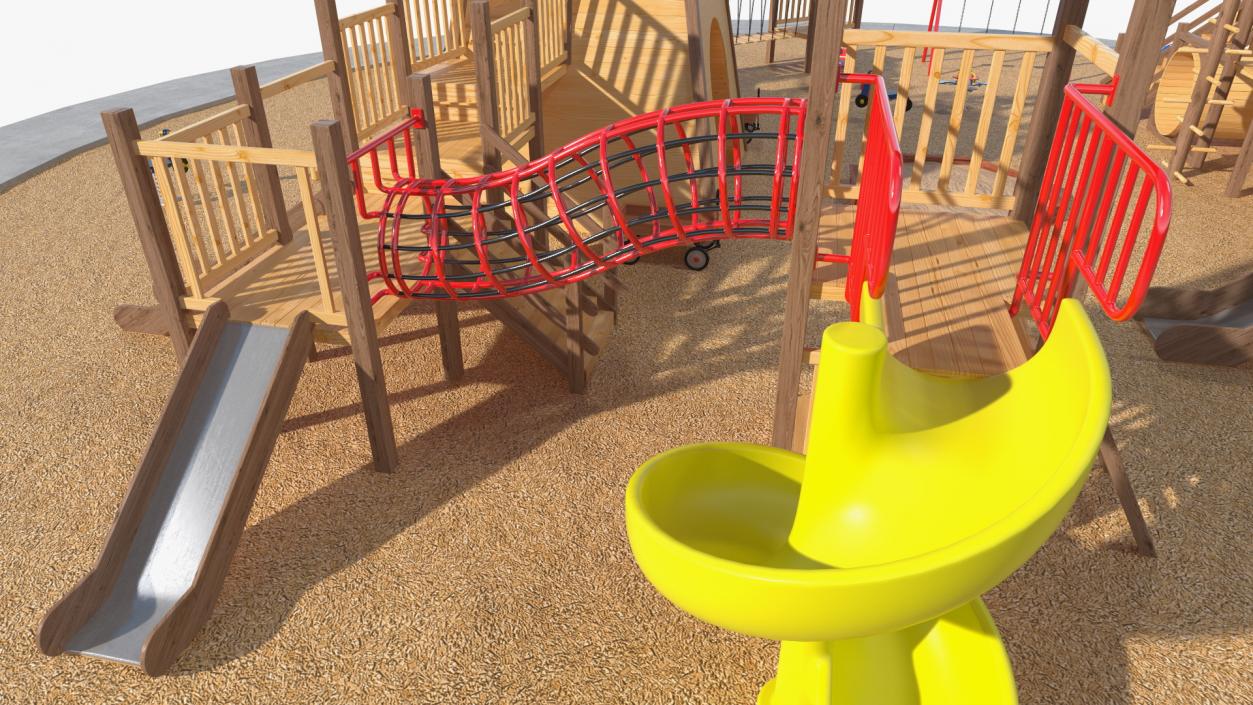 3D Equipped Childrens Wooden Playground