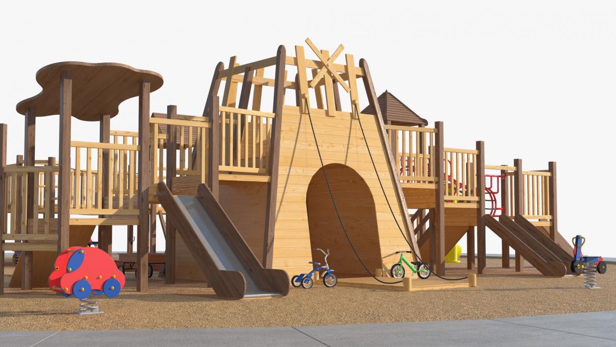 3D Equipped Childrens Wooden Playground