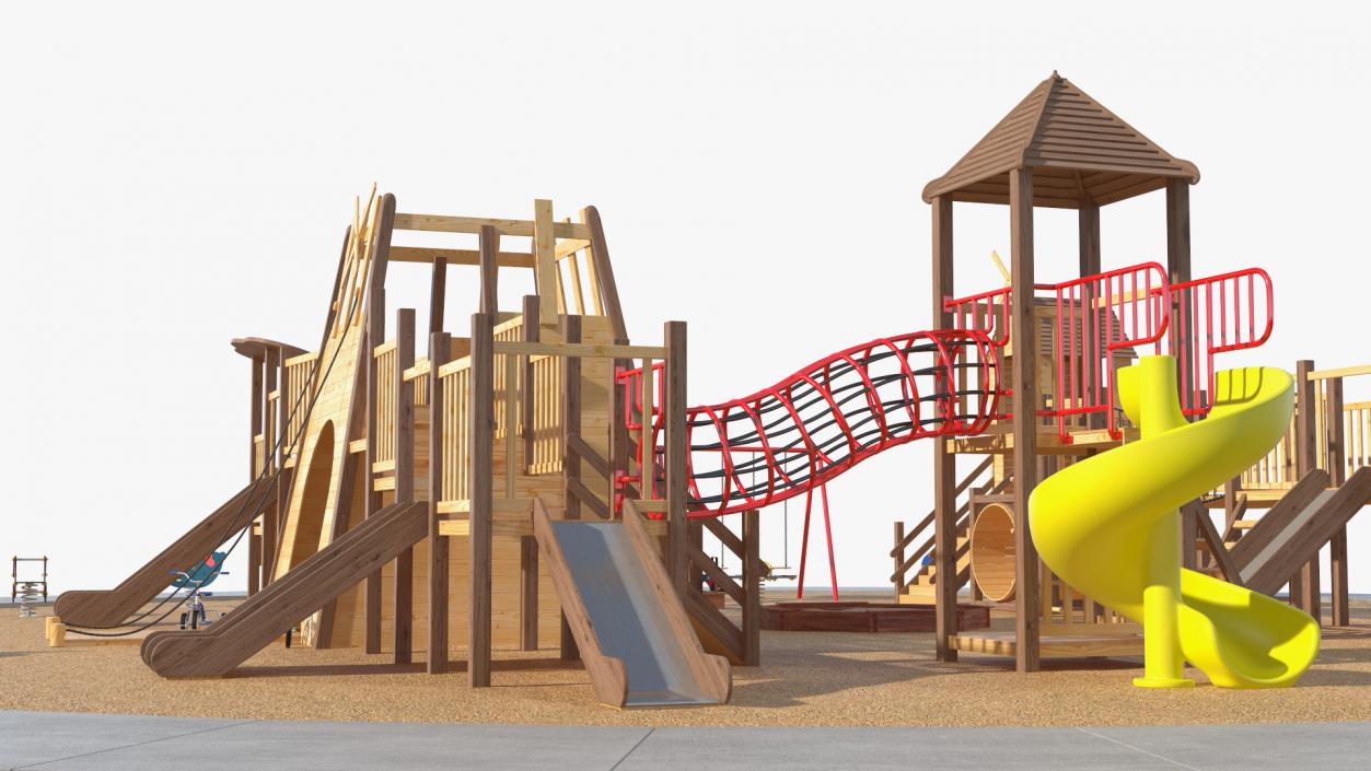 3D Equipped Childrens Wooden Playground