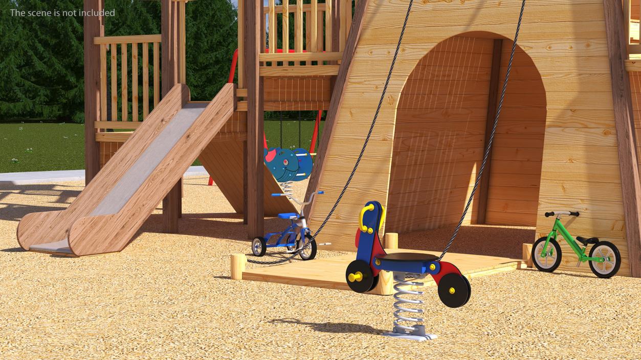 3D Equipped Childrens Wooden Playground