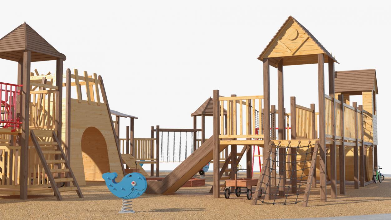 3D Equipped Childrens Wooden Playground