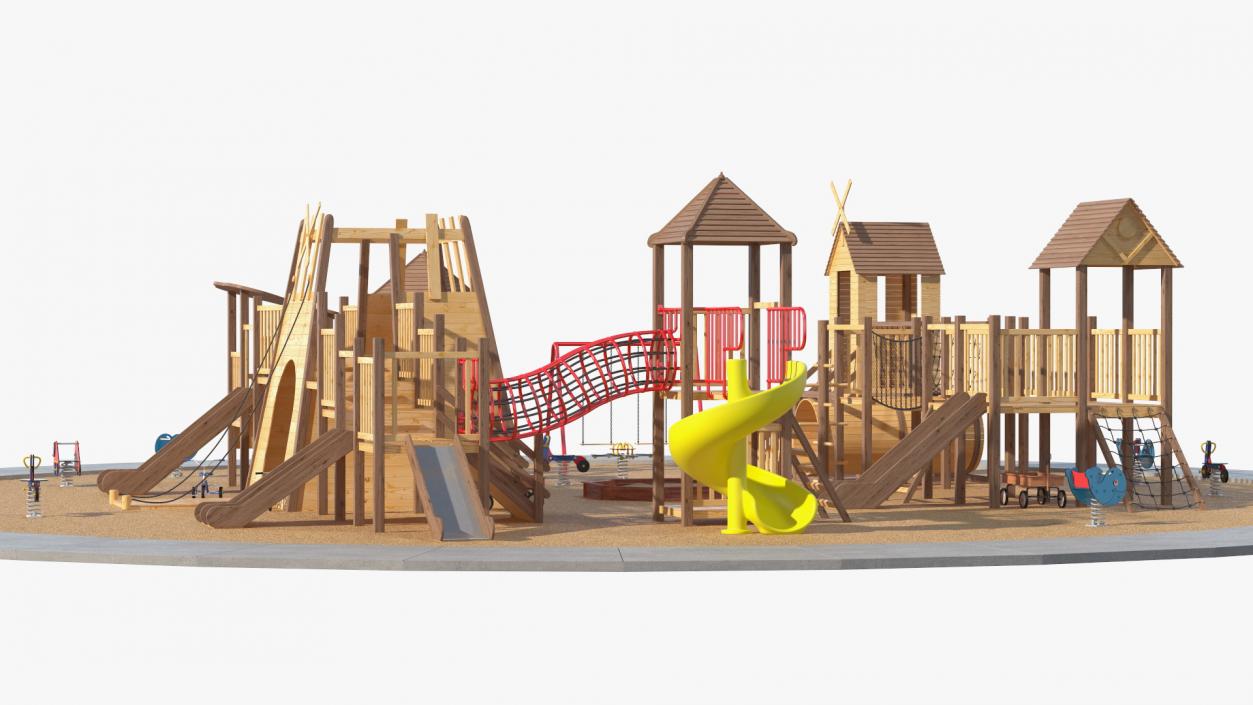 3D Equipped Childrens Wooden Playground