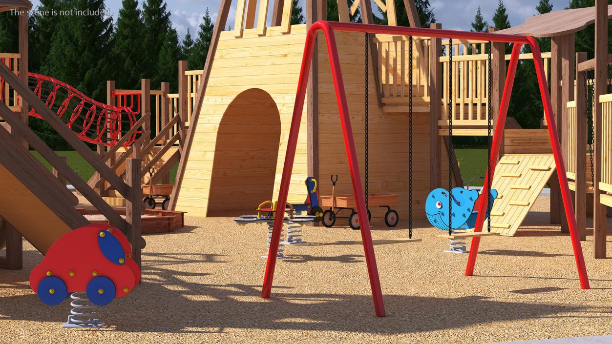 3D Equipped Childrens Wooden Playground