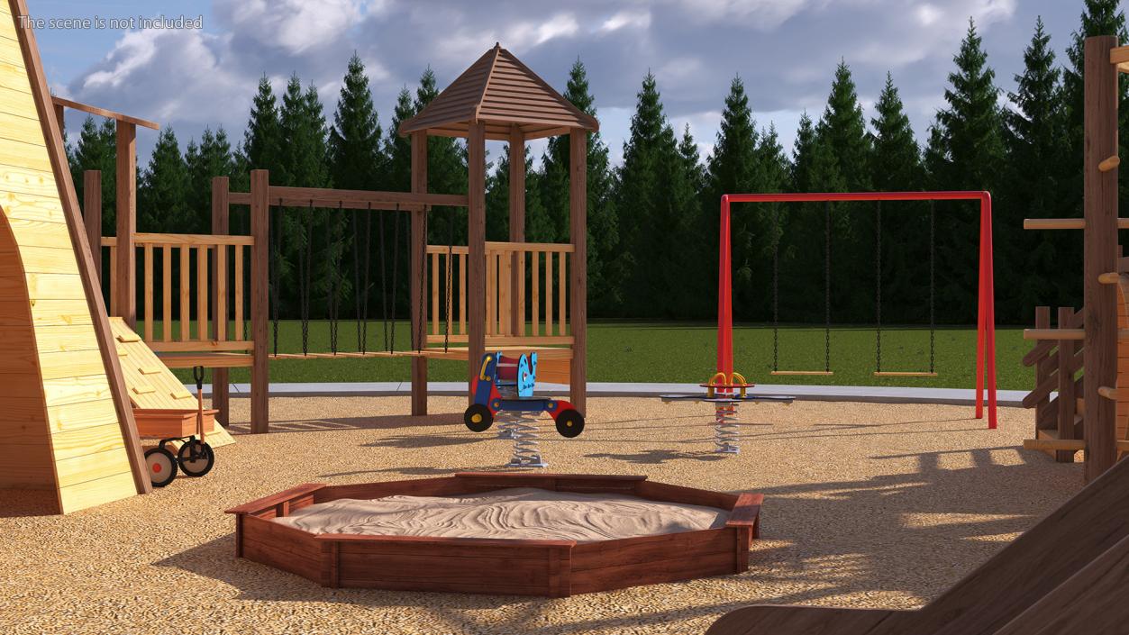 3D Equipped Childrens Wooden Playground