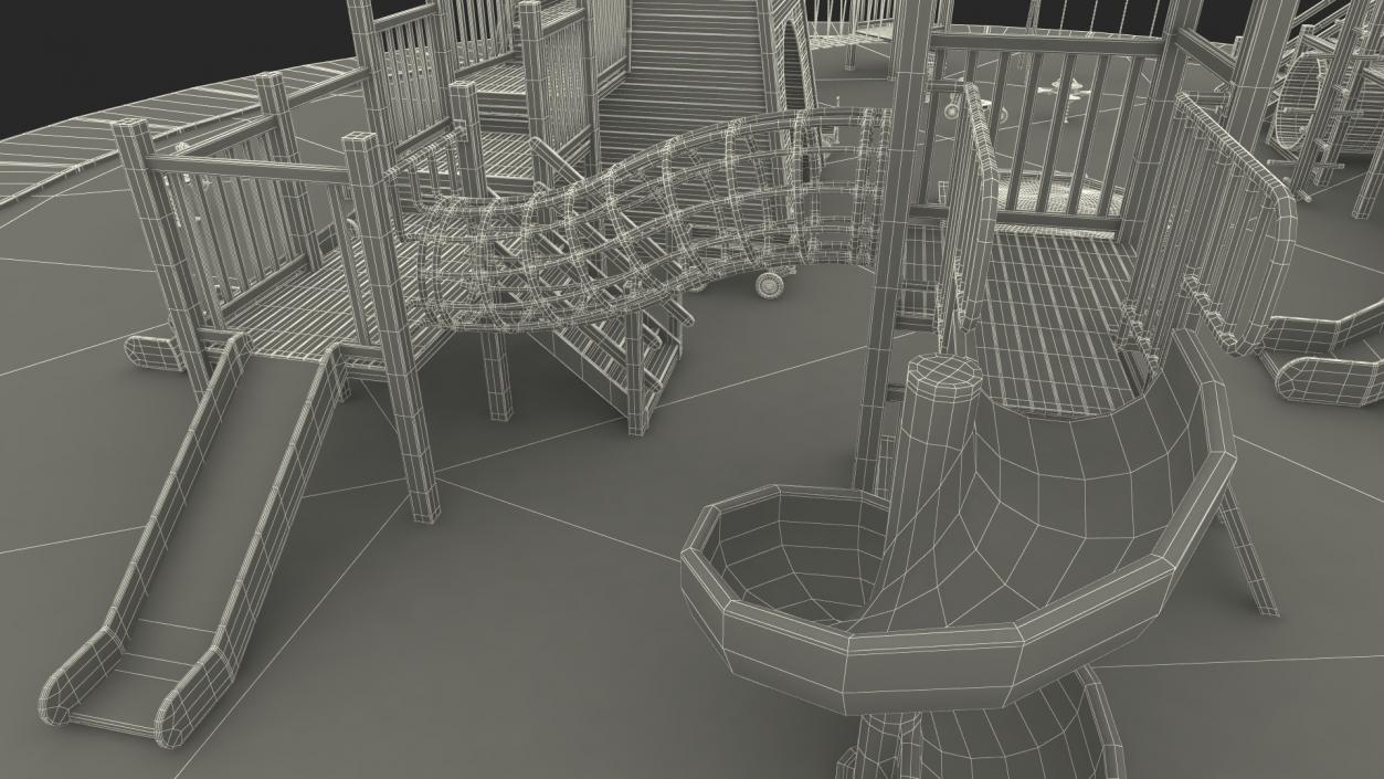 3D Equipped Childrens Wooden Playground