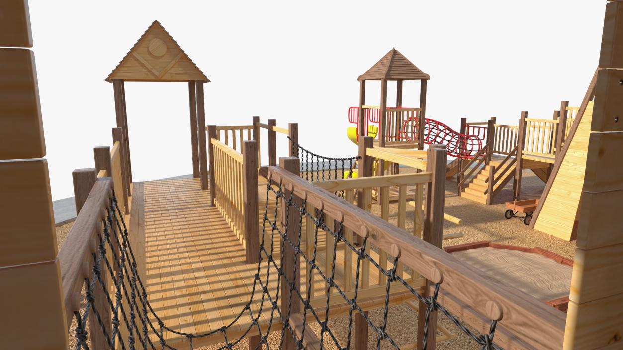 3D Equipped Childrens Wooden Playground