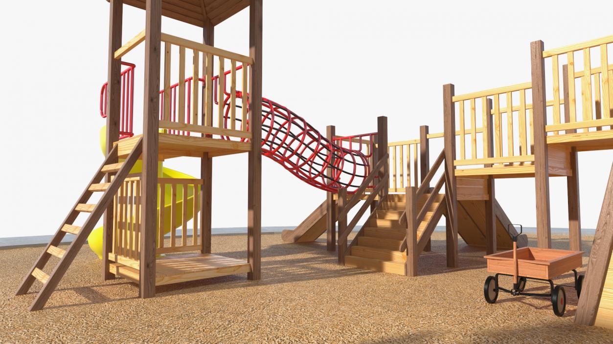 3D Equipped Childrens Wooden Playground