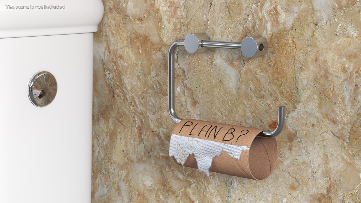 3D model No Toilet Paper Message Plan B