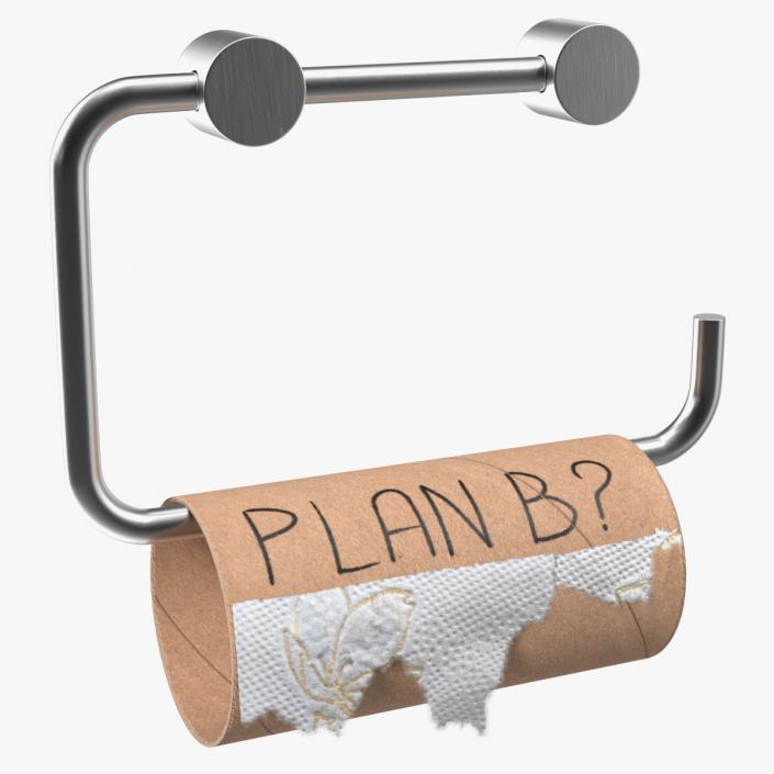 3D model No Toilet Paper Message Plan B