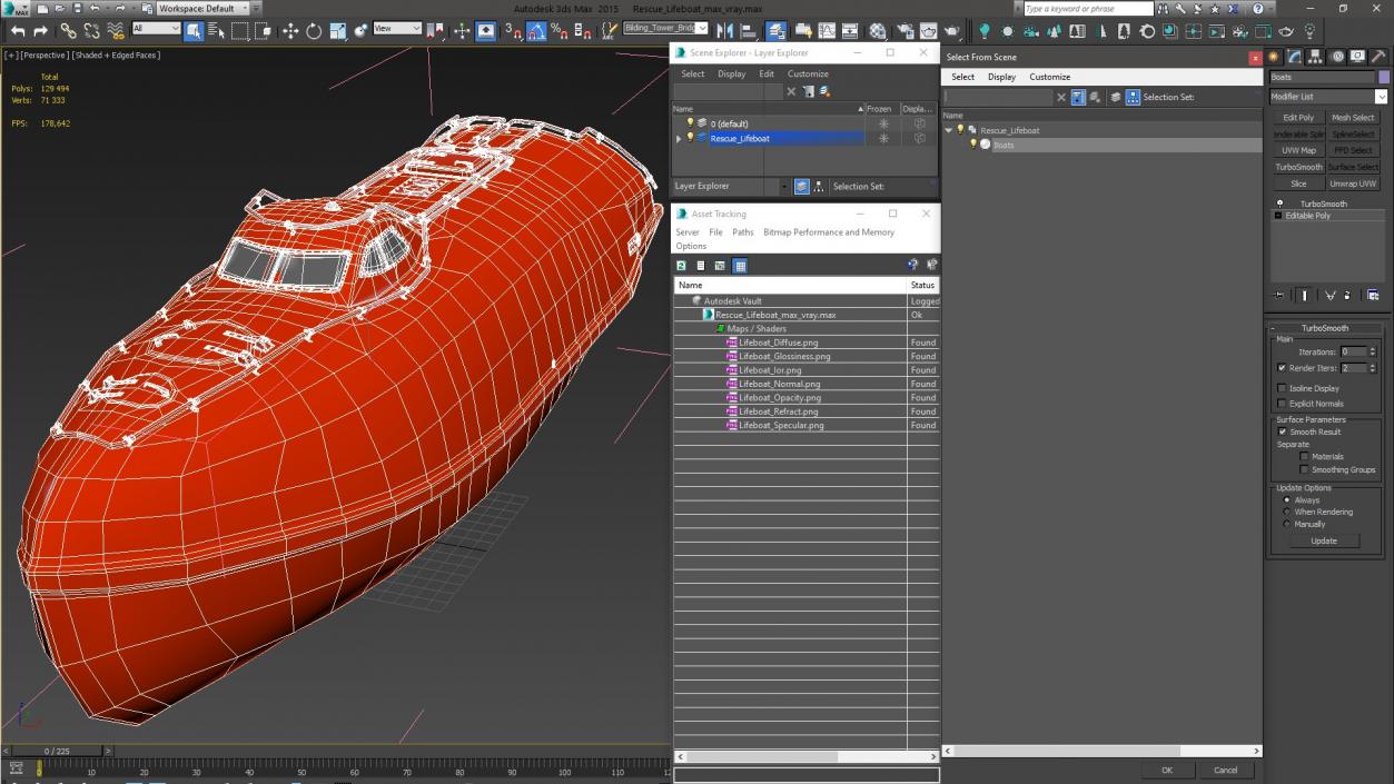 3D model Rescue Lifeboat