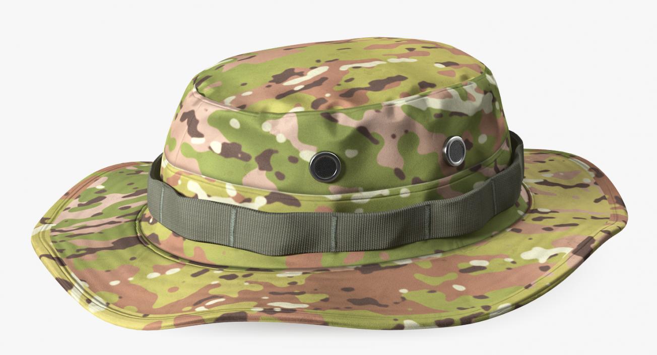 3D US Army Boonie Camo Hat model